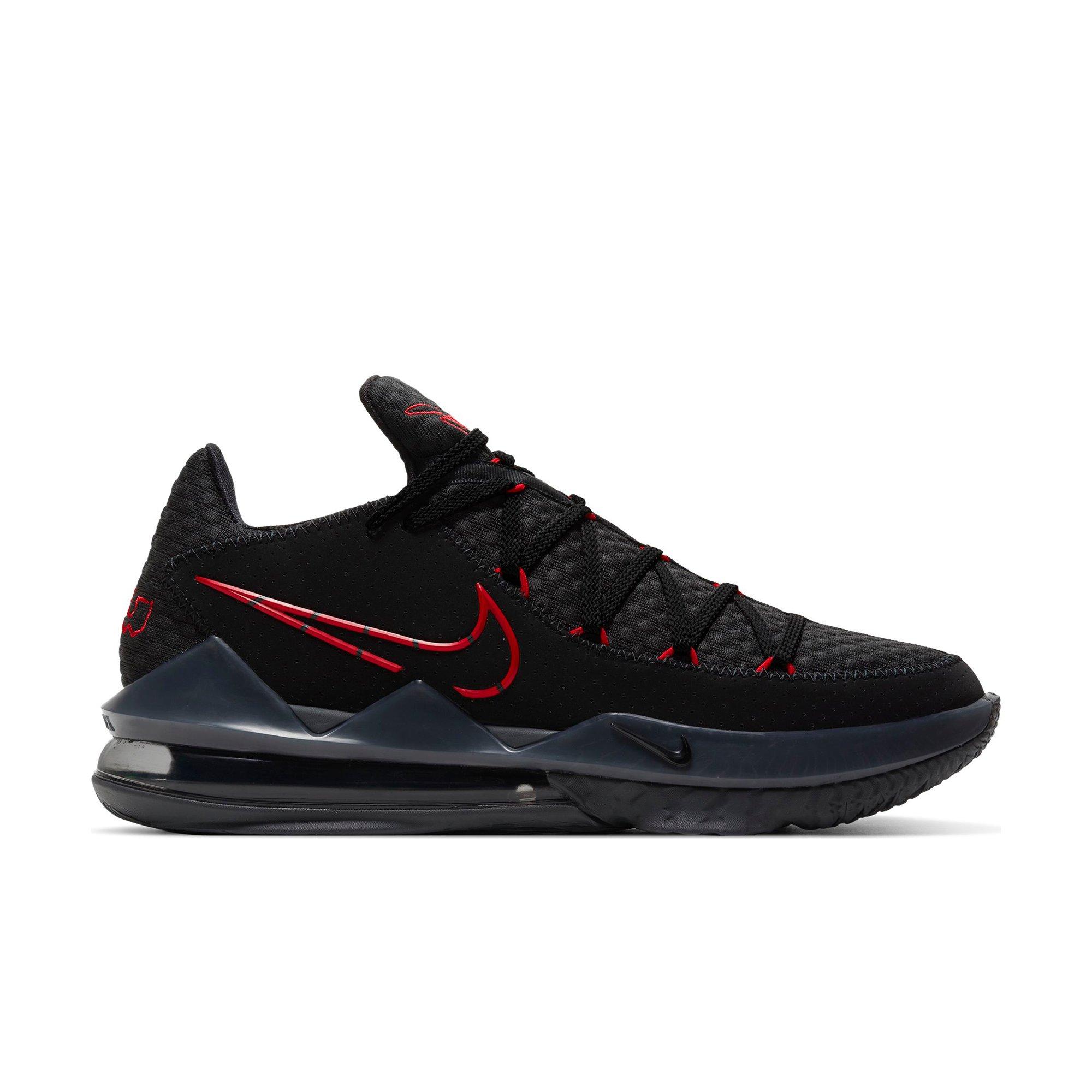 Lebron 17 low black/university red/dark grey 2025 men's basketball shoe